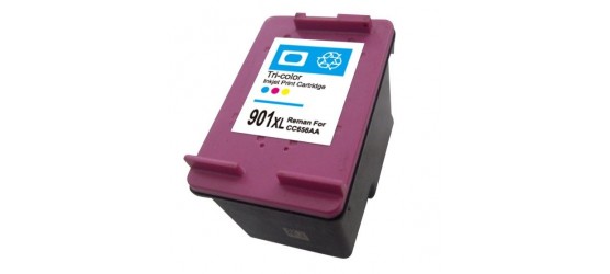 HP 901XL (CC656AN) Tri-Color, High-capacity Remanufactured Inkjet Cartridge